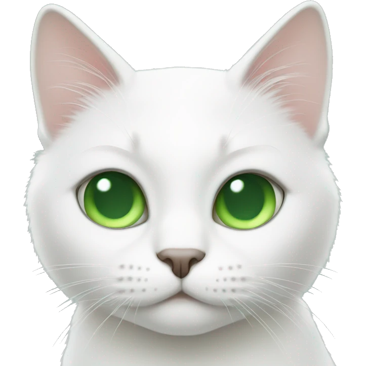 White cats with green eyes emoji