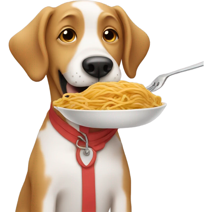dog eating spaghetti emoji