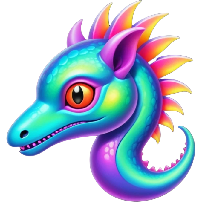 An exotic neon colorful unique bizarre eccentric Fakémon-creature emoji