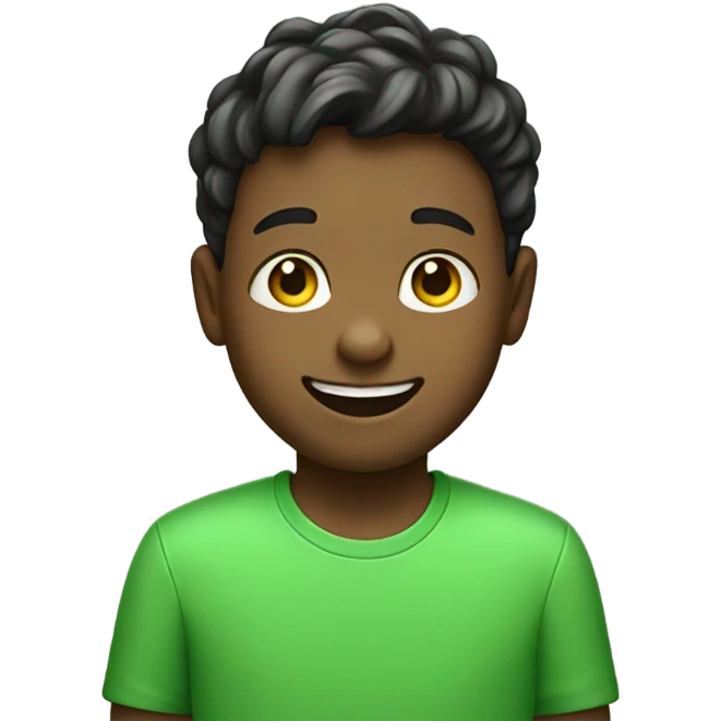 happy boy in green shirt emoji