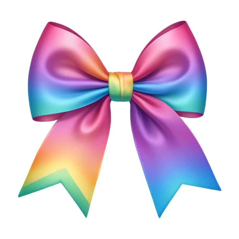 sakura bow with rainbow gradient emoji