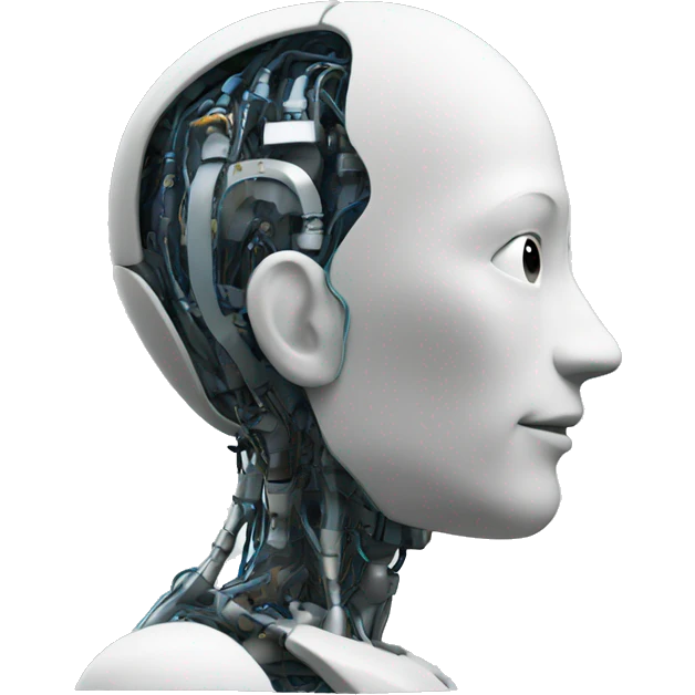 artificial intelligence for a project , side view emoji