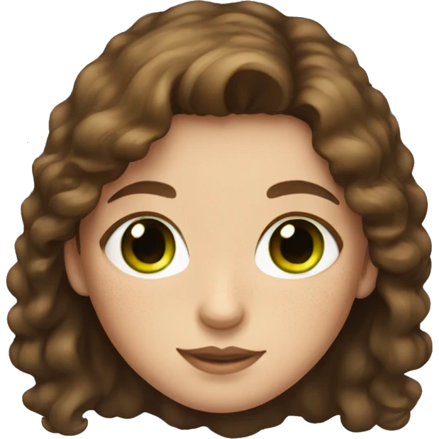 Brown haired girl with green eyes and freckles emoji