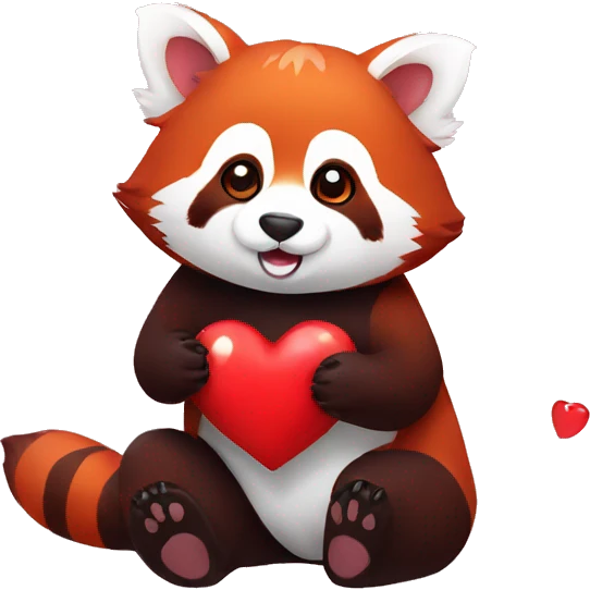 red panda with heart emoji