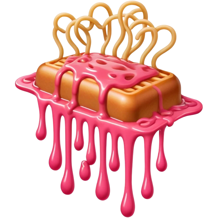  SPAM meat melted pink dripping sauce flying spaghetti  emoji