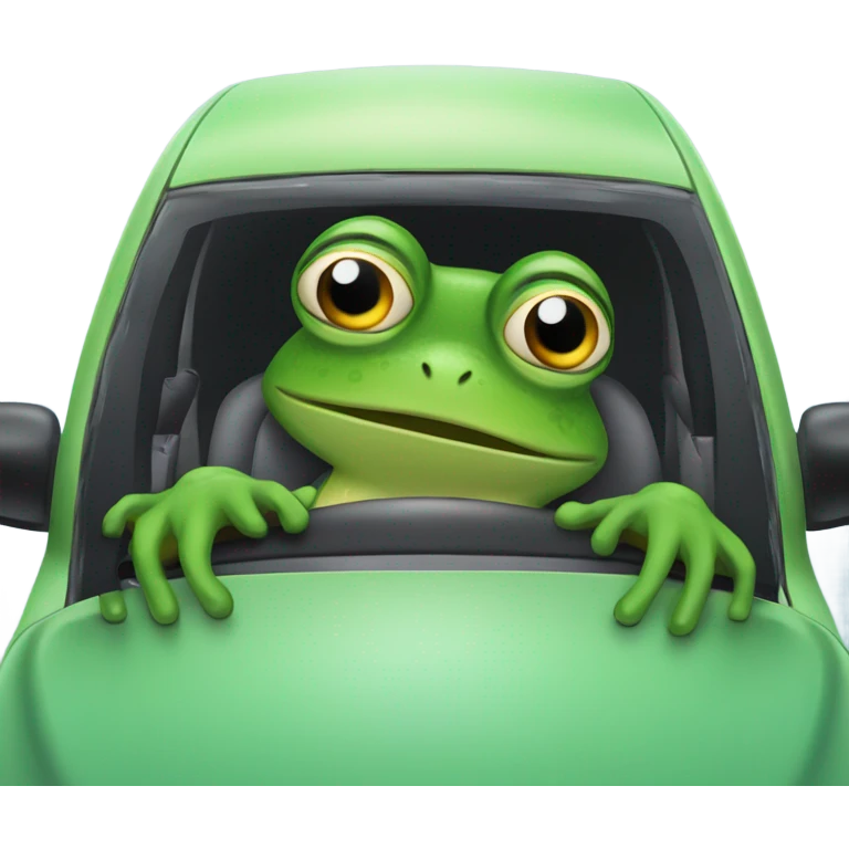 Frog driving emoji