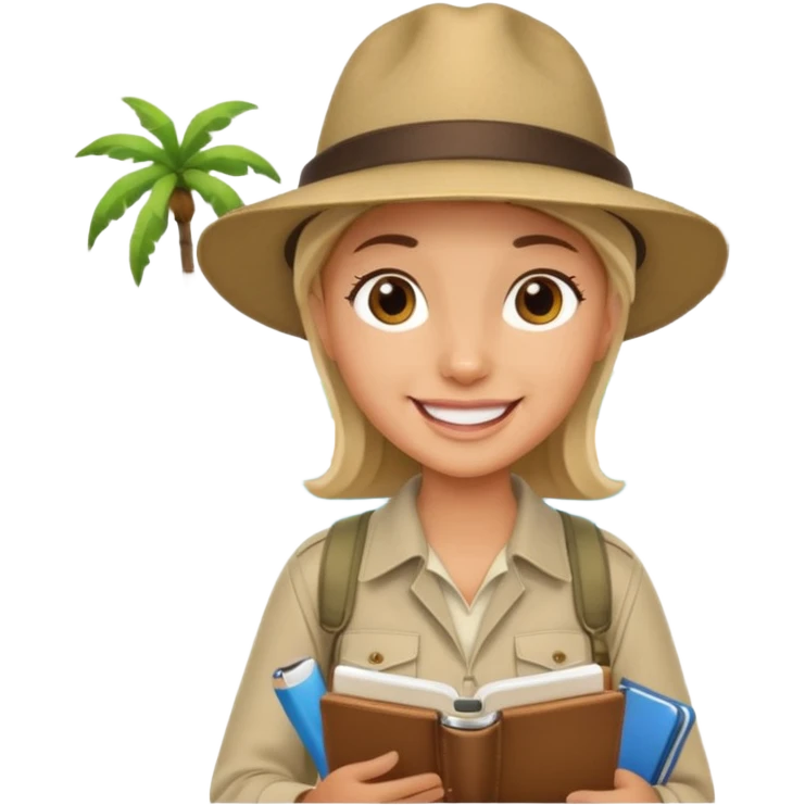island tour guide with a notebook  emoji