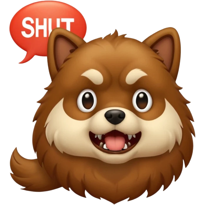 Dog saying shut up emoji
