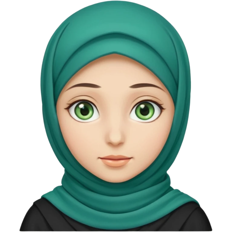 a girl wearing a hijab and has green and blue eyes emoji