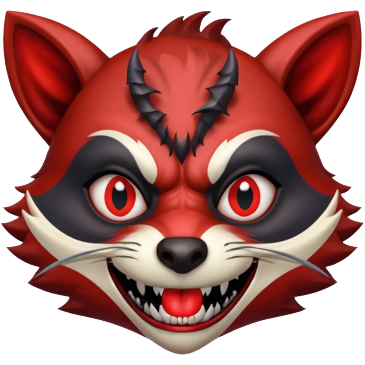  raccoon devil hybrid face emoji