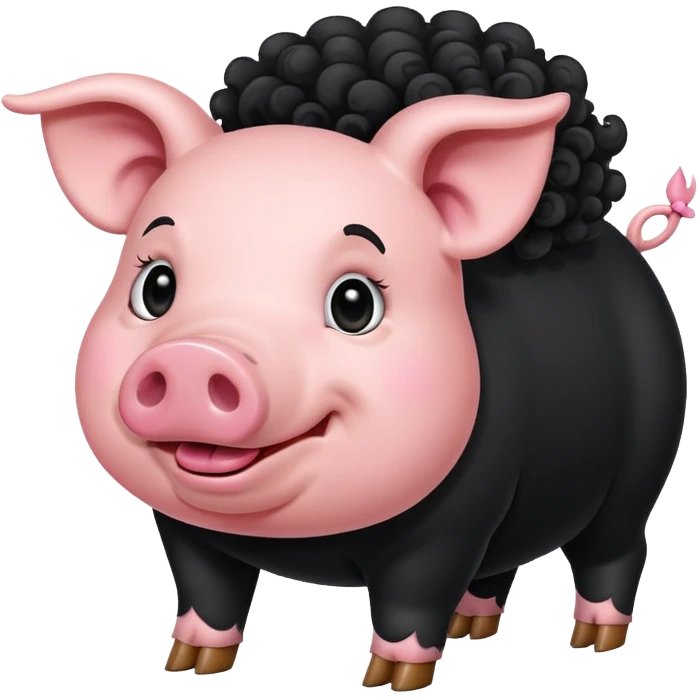 Pig with black coat emoji