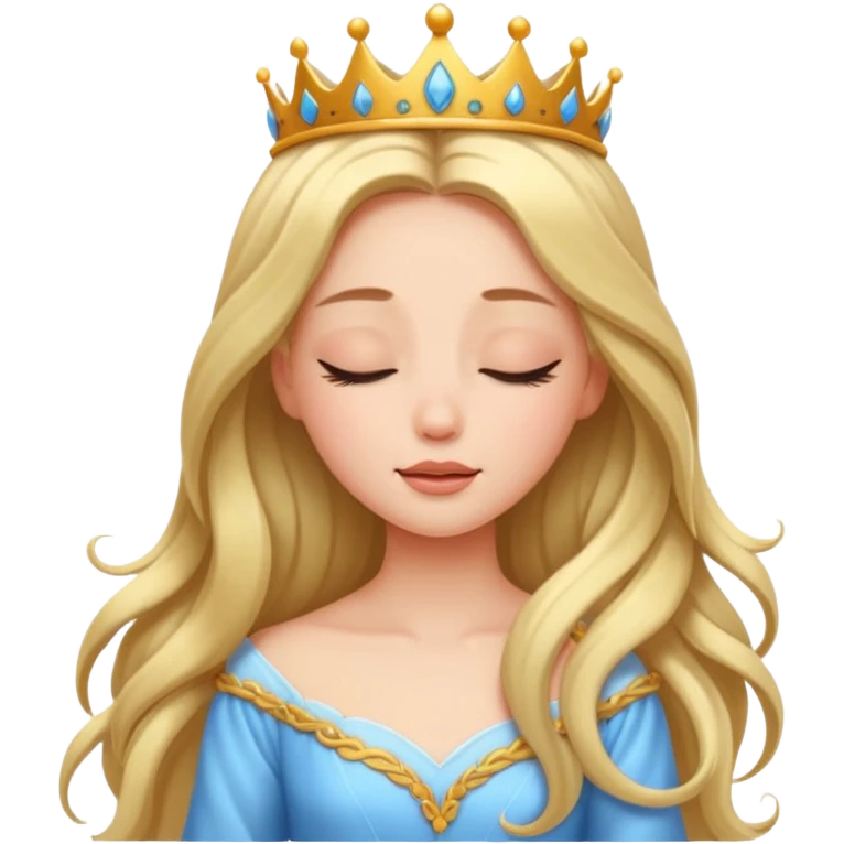 a beautiful princess closing her eyes calmly emoji
