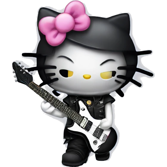 heavy metal hello kitty emoji