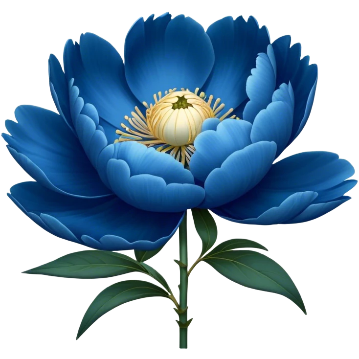 single blue Peony japonica, straight stem emoji