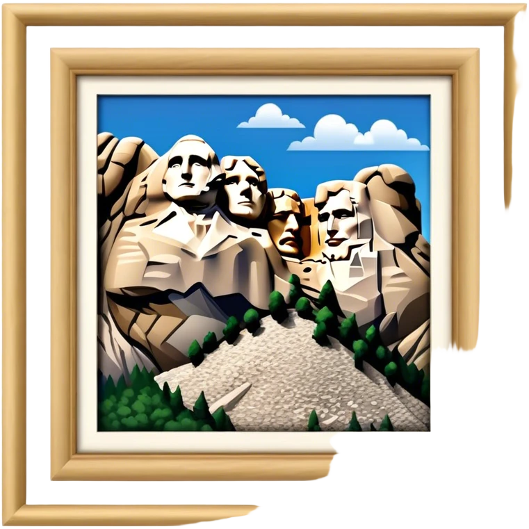 Mount Rushmore Landmark Emoji – Displaying the carved faces of four U.S. presidents in the granite mountainside. emoji