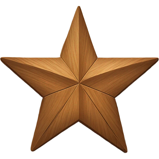 Create me a star made of wood. also put some emphasis on video streaming emoji