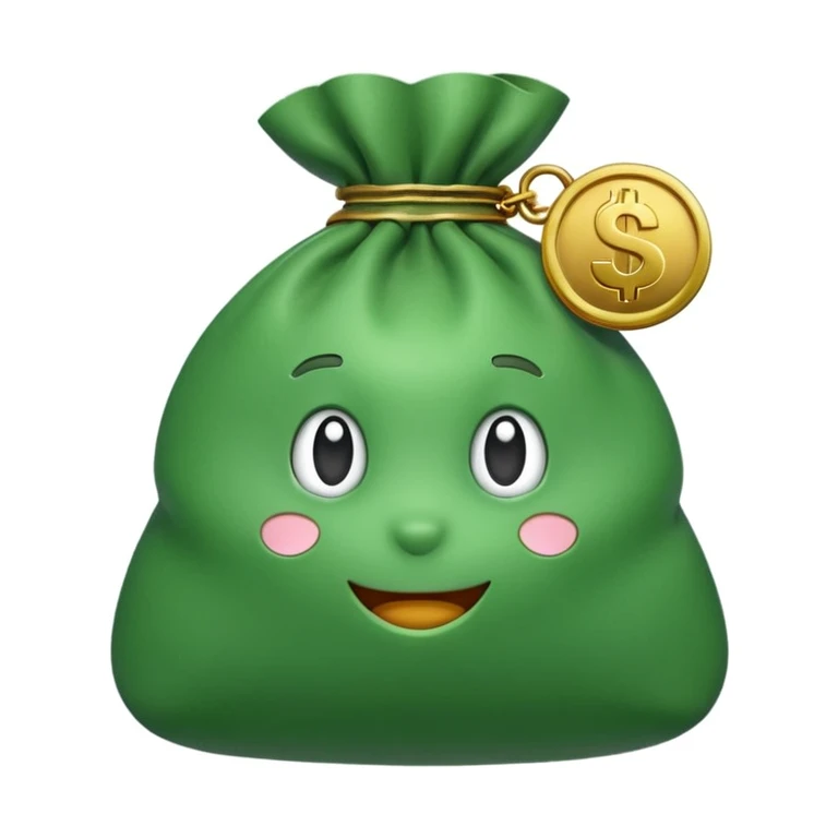 money bag with a clear ₸ character on the front emoji