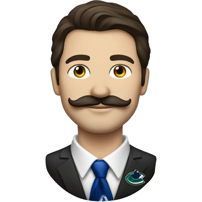 handsome brunette vancouver Canucks fan with moustache  emoji