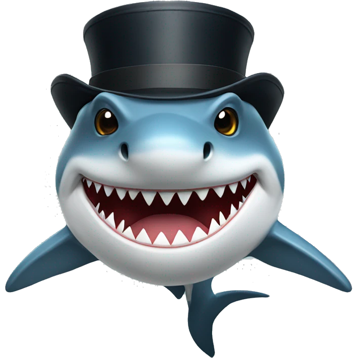 Shark with tophat emoji