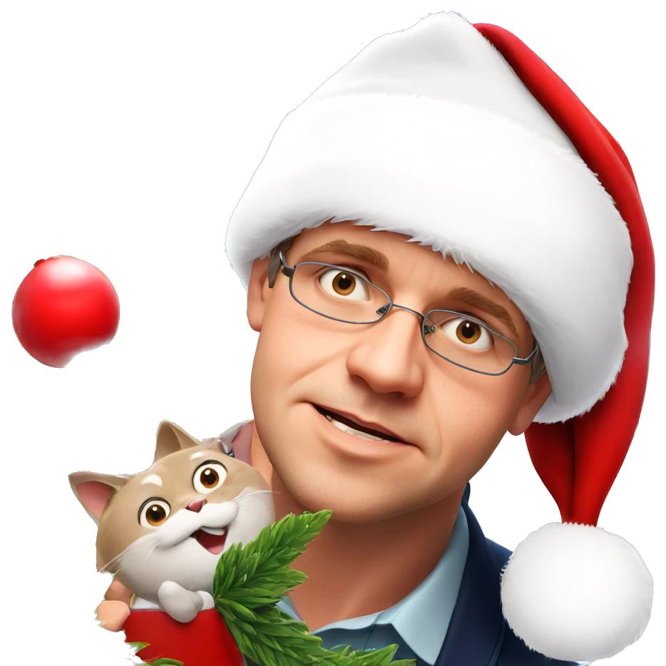 boy in santa hat by window emoji