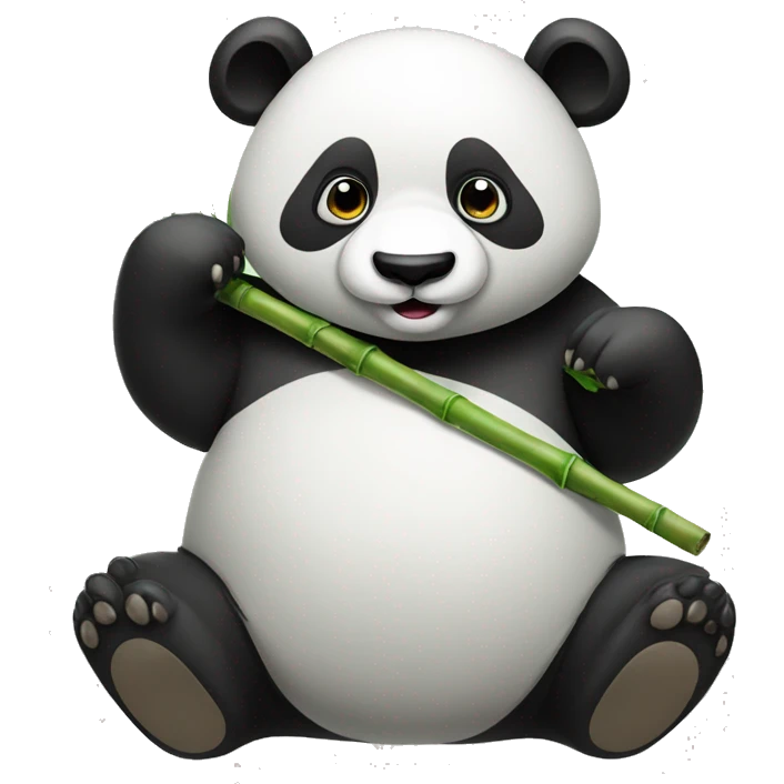 Panda eating a bamboo stick emoji
