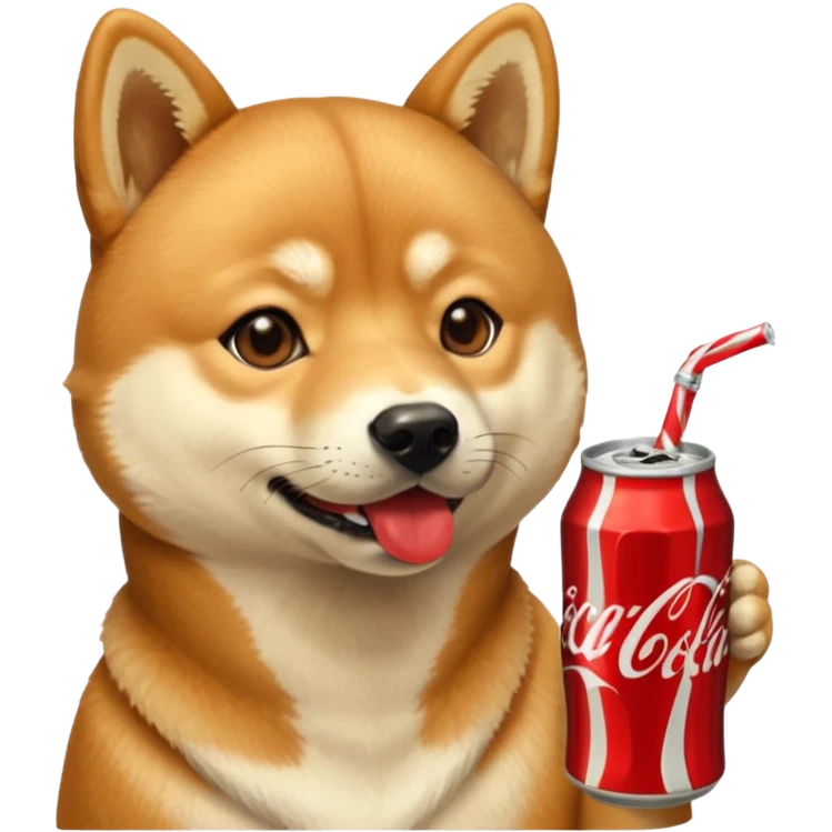 Shiba Jasper drinking Coca Cola emoji