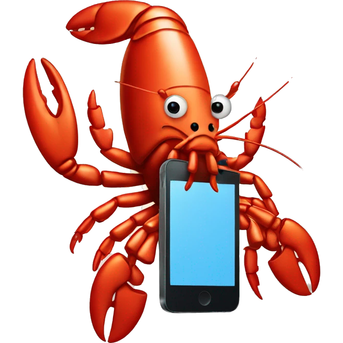 lobster on phone emoji
