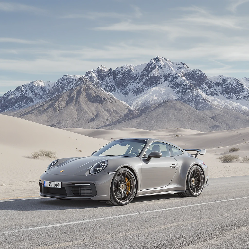 A modern desert mountain, wallpaper, modern, porsche 911 emoji
