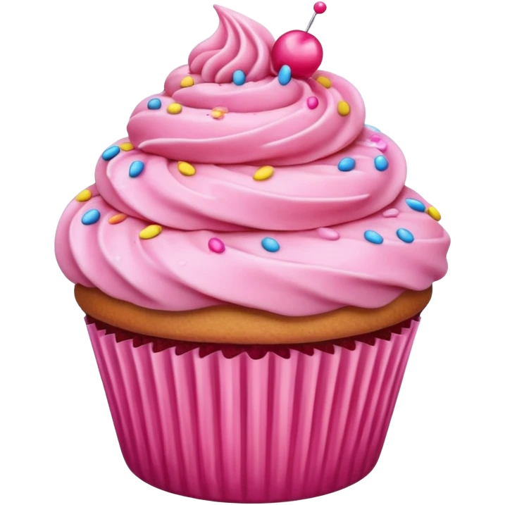 Cupcake with pink icing emoji