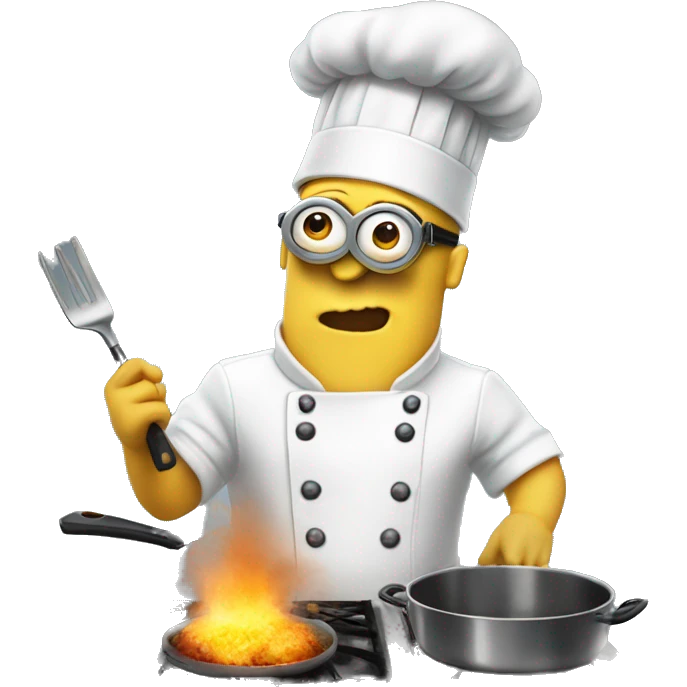 Despicable 4 character mega minion chef cooking up a storm emoji