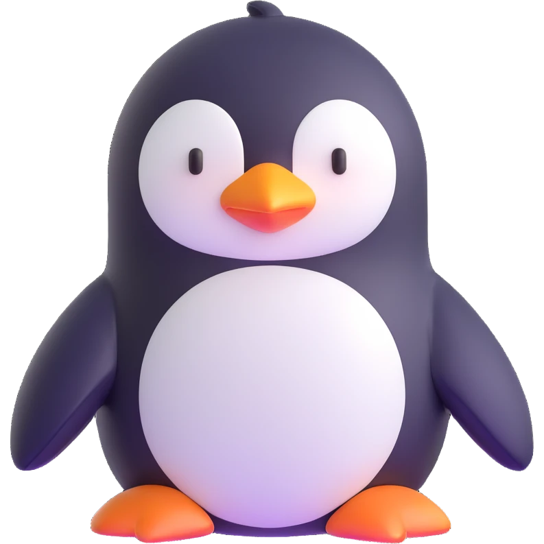 smooth and rounded penguin icon emoji