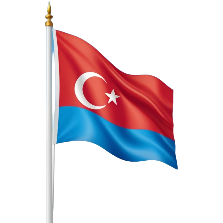 Doğu Türkistan Bayrağı+Türk Bayrağı+Azerbaycan Bayrağı emoji