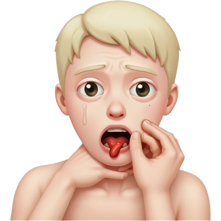 A person choking themselves  emoji