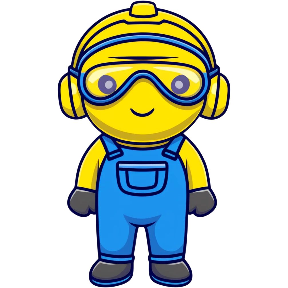 minion from despicable me, yellow character with blue overalls and goggles emoji