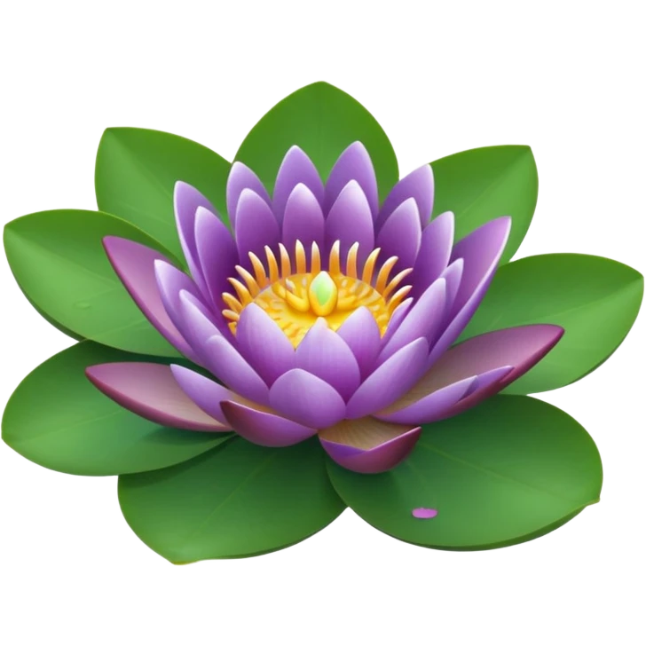 purple water lily circle leaf emoji