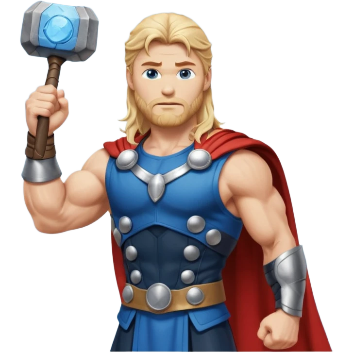 The hero Thor proudly holds the balance of justice in his raised hand. emoji