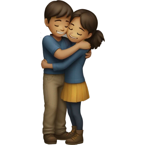 Boy and girl hug emoji