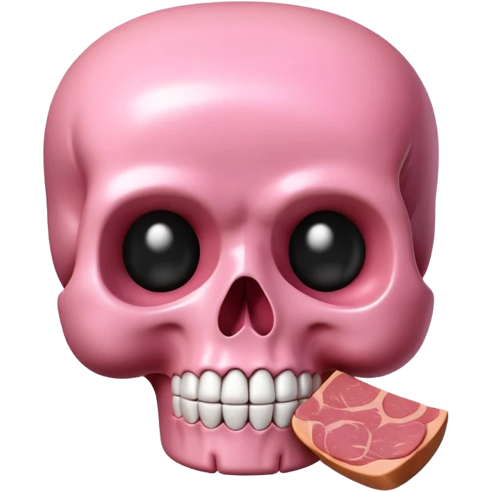 kawaii skull EMOJI made of SPAM MEAT emoji