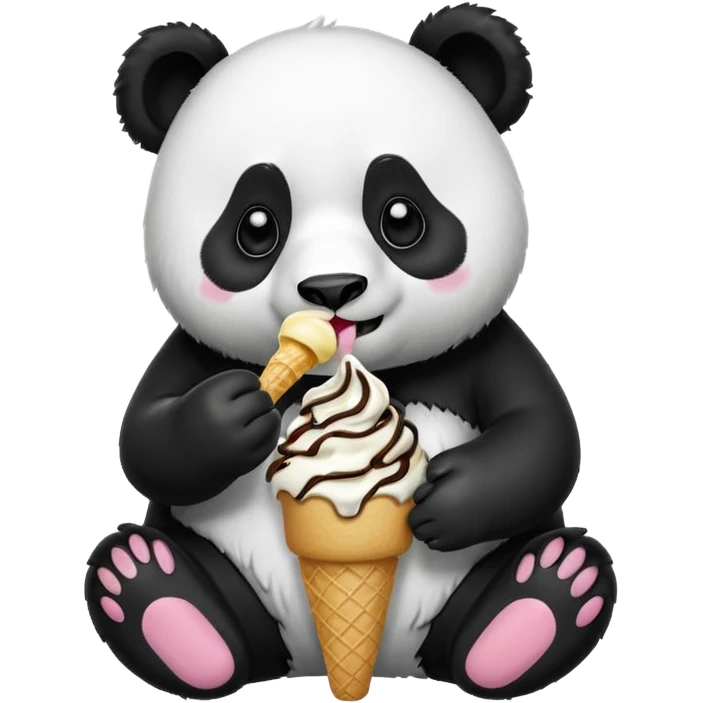 Panda eating ice cream emoji