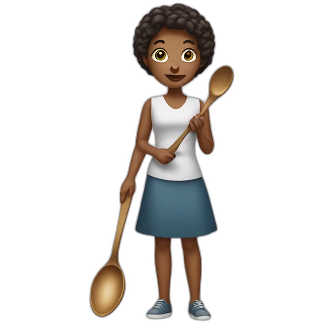 Woman with spoon emoji