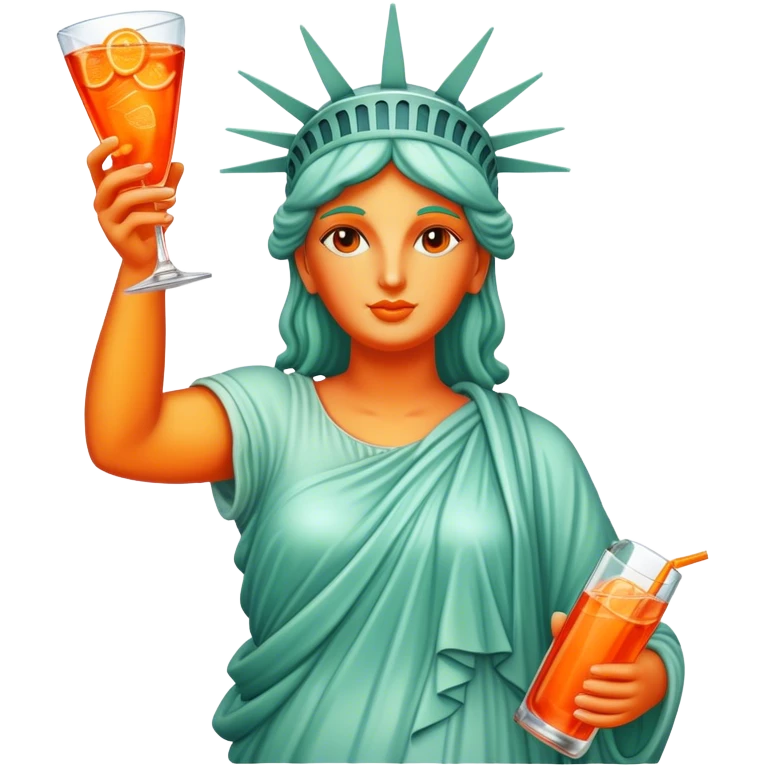 STATUE OF LIBERTY DRINKING APEROL SPRITZ emoji