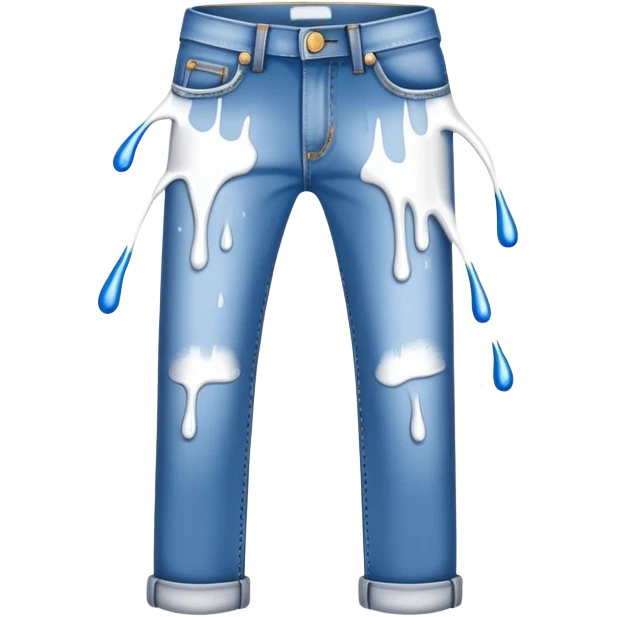 white paint dripping down jeans emoji