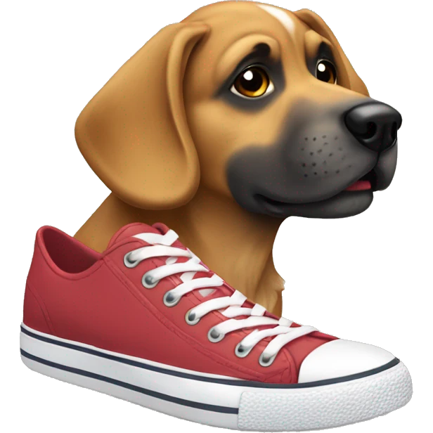 Perro con zapatillas  emoji