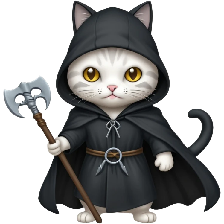 cat fighting the grim reaper  emoji