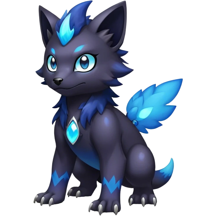 Cute cool colorful dark nebula fantasy-Fakemon-Digimon-animal-hybrid full body emoji
