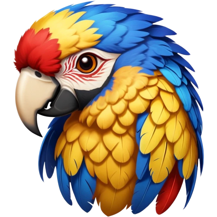Guy turning into macaw emoji