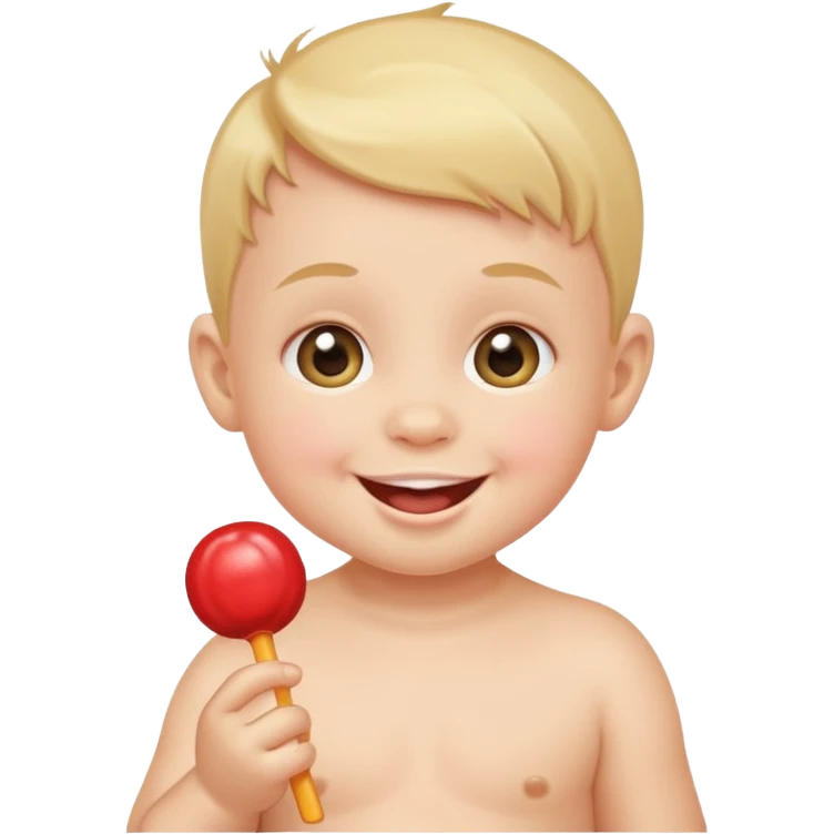emoji cute baby with sucker (only head, no ears) emoji
