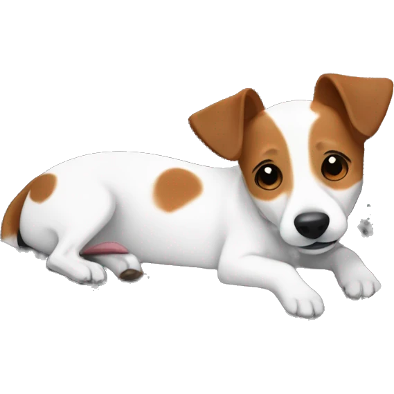Jackrussell comfy in dog bed emoji