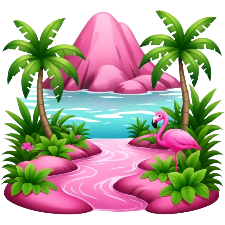 pink slop tropical landscape  emoji