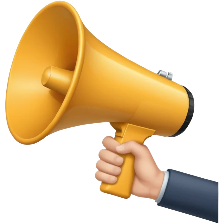 megaphone with a male hand emoji